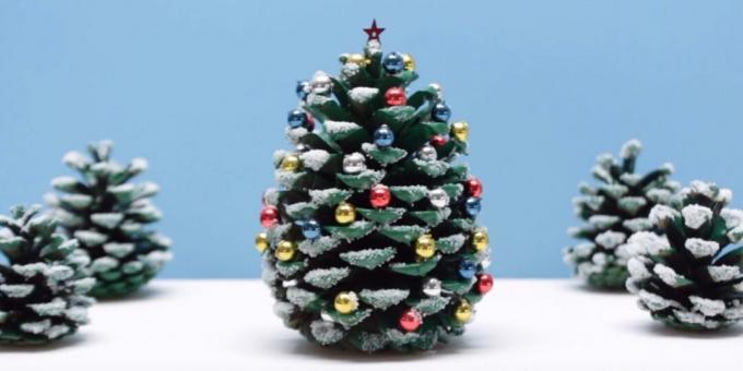 कैसे अपने हाथों से शंकु से एक क्रिसमस का पेड़ बनाने के लिए