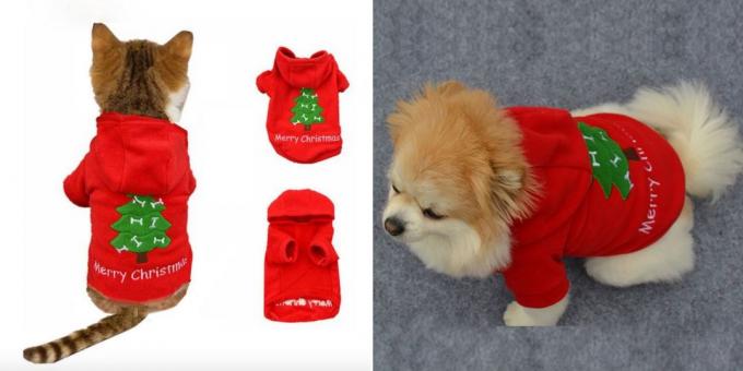 कुत्तों और बिल्लियों के लिए क्रिसमस वेशभूषा: लाल जैकेट 
