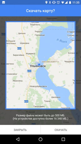 ऑफ़लाइन Google Android पर नक्शे