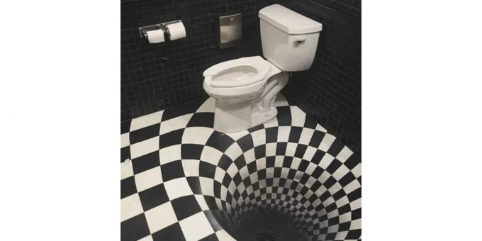 शौचालय डिजाइन: 3 डी-वॉलपेपर