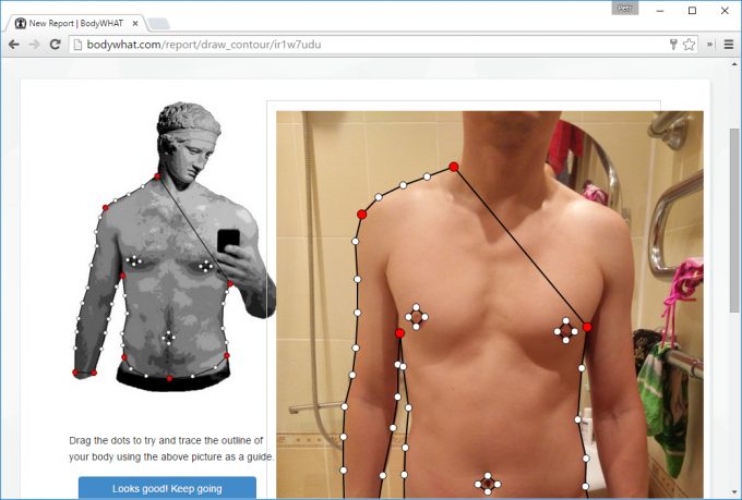 BodyWHAT के लिए फोटो पर शरीर का विश्लेषण