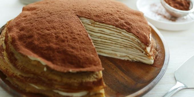 पकाने की विधि: पैनकेक केक "Tiramisu"
