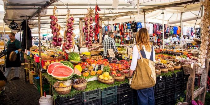 इटली के लिए एक यात्रा: बाजार