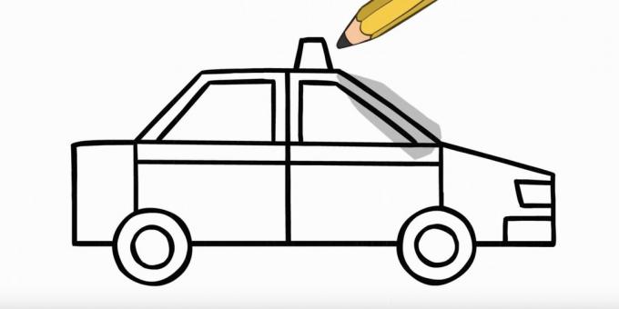 कैसे एक कार आकर्षित करने के लिए: हेडलाइट्स और एक बीकन ड्रा करें