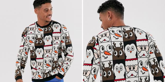 Asos डिजाइन की एक सतत पैटर्न के साथ क्रिसमस स्वेटर