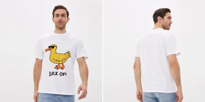 प्रिंट के साथ टी-शर्ट: चीकू बतख