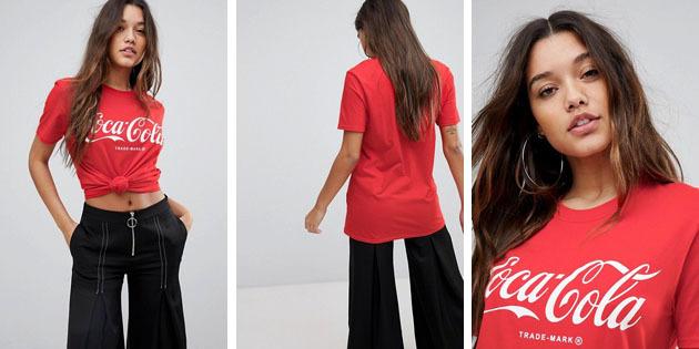 यूरोपीय दुकानों से महिलाओं के फैशन टी शर्ट: टी शर्ट लाल PrettyLittleThing 