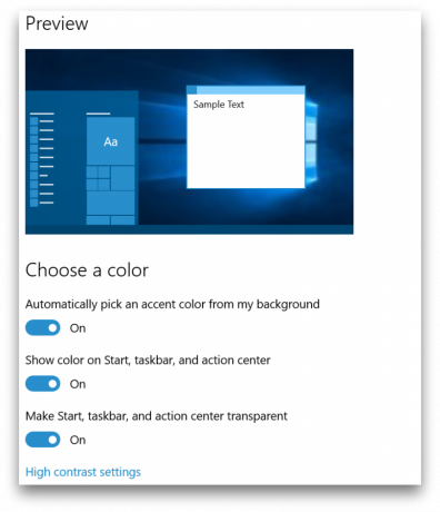 Windows 10 का निर्माण 10525 रंग