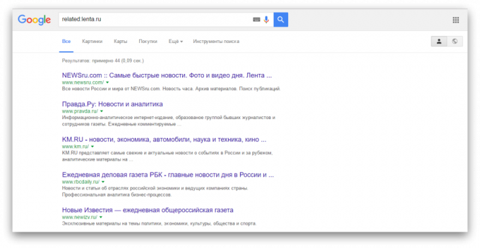 गूगल खोज: समान साइटों खोजें