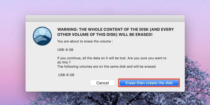 कैसे MacOS के साथ एक बूट करने योग्य USB फ्लैश ड्राइव बनाने के लिए: मिटाना डिस्क बनाने के लिए क्लिक करें