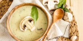 दूध और मलाई मशरूम का सूप