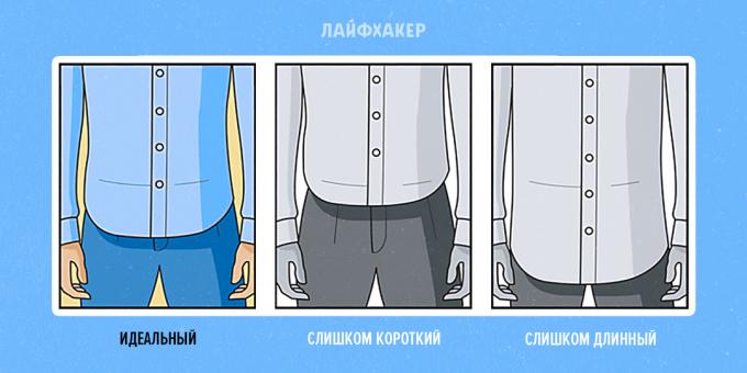 एक शर्ट का चुनाव कैसे करें: लंबाई हेम
