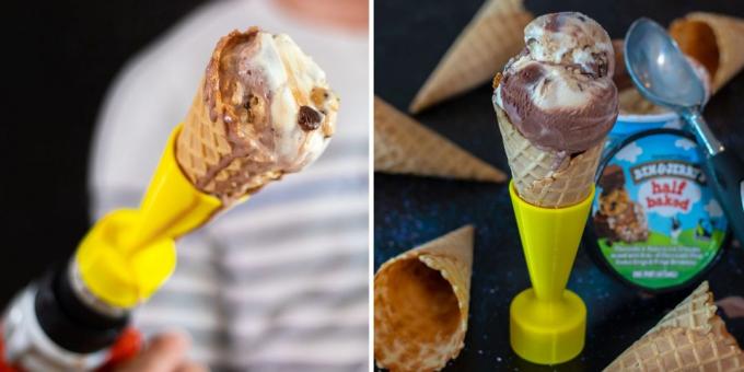 आइसक्रीम के लिए ड्रिल पर बेकार आविष्कार नोक