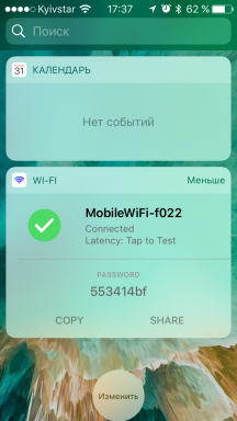 वाई-फाई विजेट परीक्षण और iOS लॉक स्क्रीन पर वायरलेस नेटवर्क के बारे में जानकारी से पता चलता