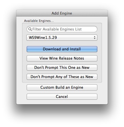विंडो डाउनलोड और स्थापित इंजन शराब