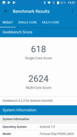 स्मार्टफोन Poptel P9000 मैक्स संरक्षित: Geekbench