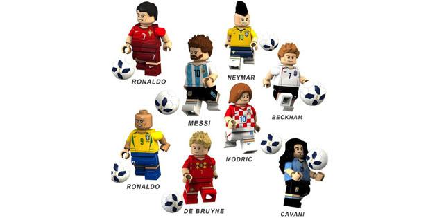 विश्व कप के लिए स्मृति चिन्ह। लेगो-खिलाड़ियों