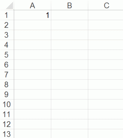 Excel में स्वत: पूर्ण संख्या