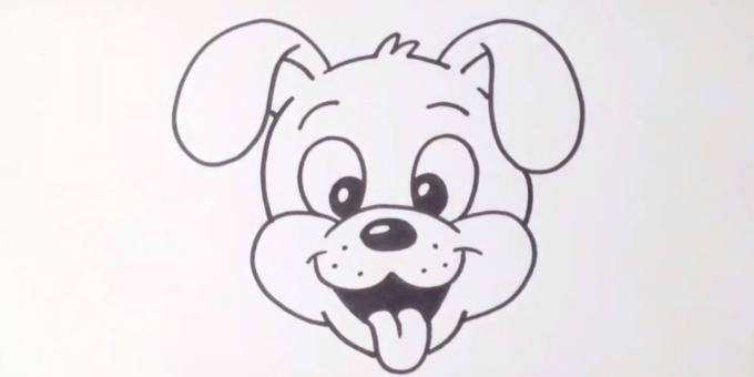 कैसे एक कार्टून कुत्ते थूथन आकर्षित करने के लिए