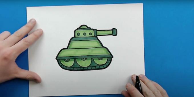 एक टैंक कैसे आकर्षित करें: विवरण पर पेंट करें और टैंक को सर्कल करें
