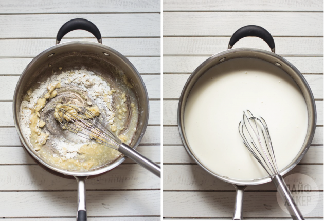 एक कटोरी में पनीर सॉस के साथ पास्ता: बेसमैम सॉस बनाएं