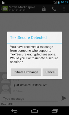 TextSecure भेजता एन्क्रिप्टेड एसएमएस-की