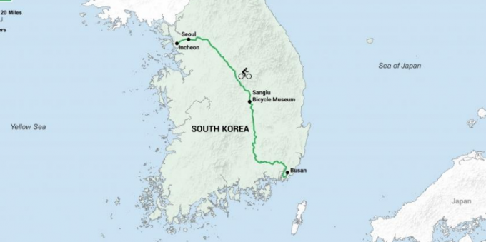 आकर्षण दक्षिण कोरिया: उत्तर से दक्षिण तक देश की यात्रा, आप यात्रा कर सकते हैं Zelenski साइकिल विश्व