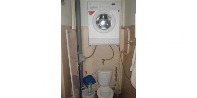 कैसे शौचालय पर कपड़े धोने की मशीन डाल करने के लिए