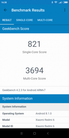 Xiaomi रेडमी 6: Geekbench