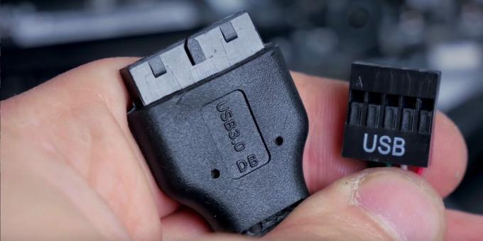कैसे एक कंप्यूटर इकट्ठा करने के लिए: USB पोर्ट तारों मदरबोर्ड हेडर से कनेक्ट करें
