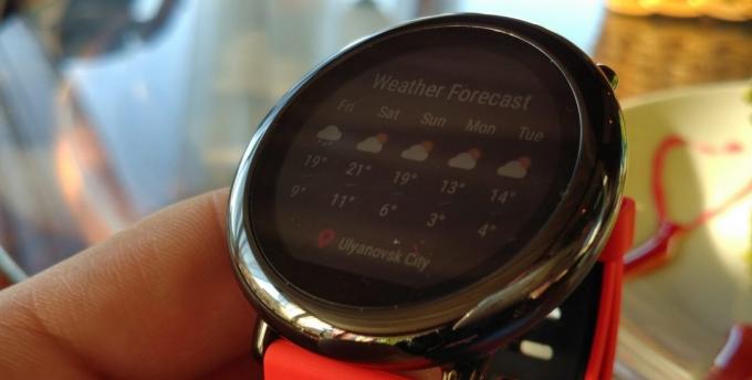 Xiaomi Amazfit गति: मौसम एप्लिकेशन
