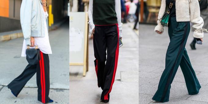 सबसे फैशनेबल महिलाओं की पैंट: धारियों के साथ पैंट