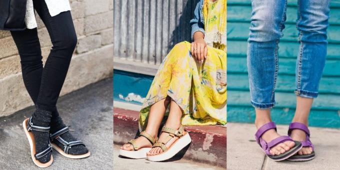 महिलाओं के जूते: सैंडल टेवा शैली