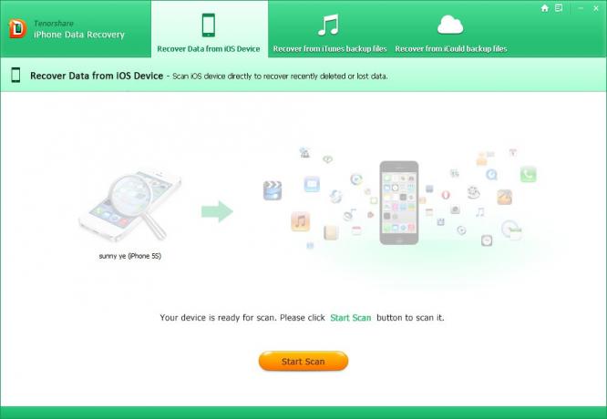 Tenorshare iPhone डेटा रिकवरी: स्कैन शुरू
