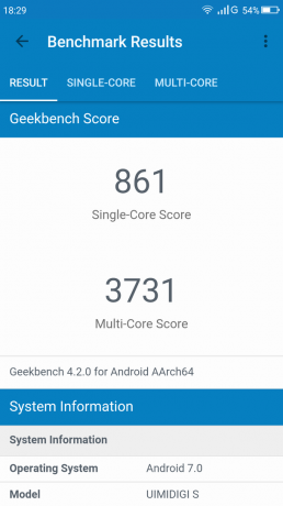 Umidigi एस: Geekbench