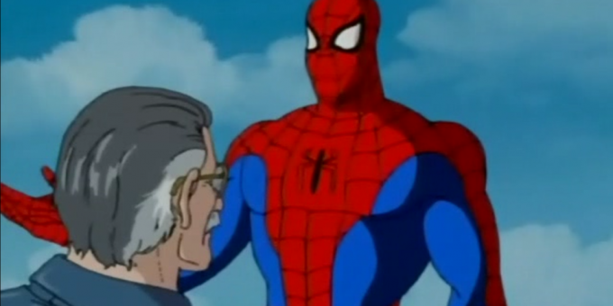 एनिमेटेड श्रृंखला में स्टैन ली के कैमियो "स्पाइडर मैन" 1994 में