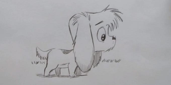 कार्टून शैली में खड़े एक कुत्ते आकर्षित करने के लिए कैसे