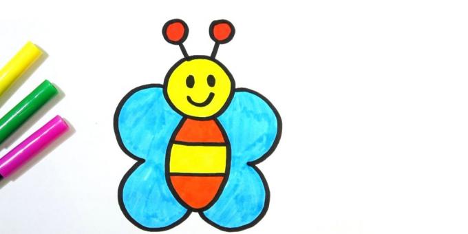 कैसे मार्करों या crayons के साथ एक सरल कार्टून तितली आकर्षित करने के लिए