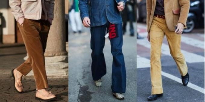 सबसे फैशनेबल पुरुषों की पैंट: 1970 के दशक की शैली में पैंट