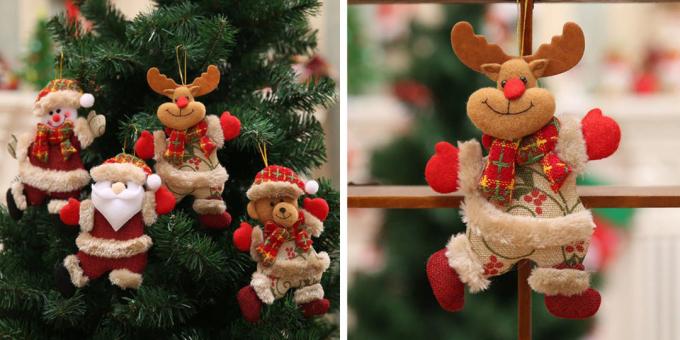 AliExpress के साथ क्रिसमस खिलौने: क्रिसमस का पेड़ पर आंकड़े