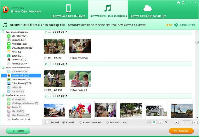 Tenorshare iPhone डेटा रिकवरी: शो चयनित फ़ाइल