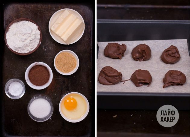 चॉकलेट के शौकीन कुकीज़ के लिए सामग्री तैयार करें: 