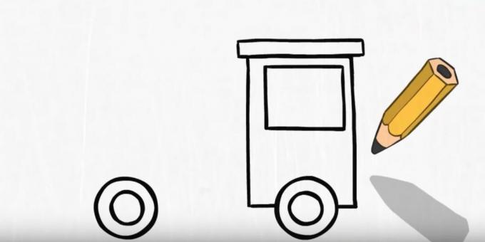 एक फायर ट्रक कैसे आकर्षित करें: एक खिड़की और एक छत जोड़ें