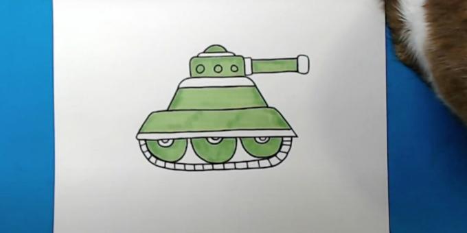 टैंक कैसे आकर्षित करें: एक हल्का हरा रंग जोड़ें 