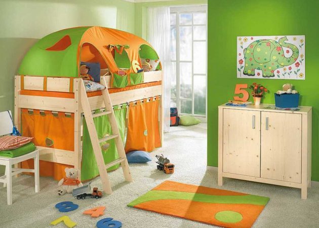 एक बच्चों की आंतरिक: चारपाई बिस्तर