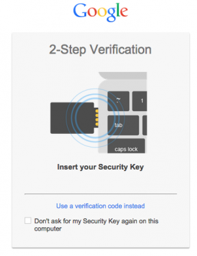 सुरक्षा कुंजी: दो कारक प्रमाणीकरण गूगल के साथ आसान हो जाता है