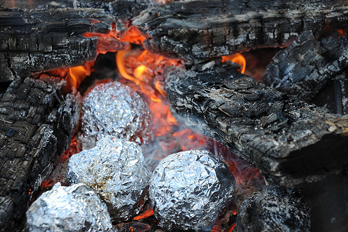 आग में गरम muffins