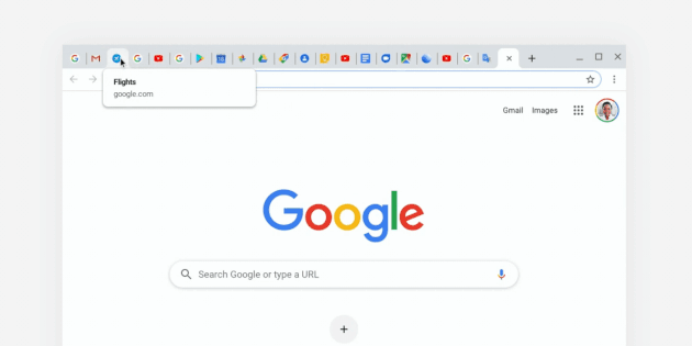 डेस्कटॉप Chrome में पूर्वावलोकन टैब