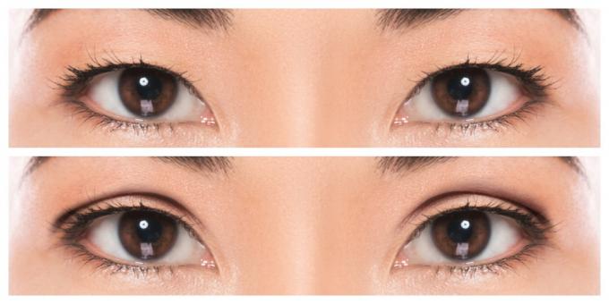 आंखों के आकार को निर्धारित करने के लिए, ऊपरी पलक को देखें। यदि कोई ध्यान देने योग्य तह नहीं है, तो आपके पास अखंड आंखें हैं, यदि हैं, तो गैर-एकल आंखें