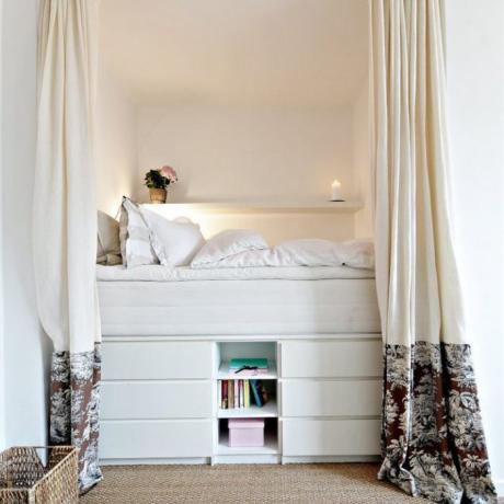 डिजाइन छोटे अपार्टमेंट: बिस्तर ड्रेसर